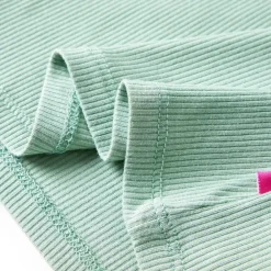 vidaXL Camiseta infantil manga larga cuello alto color oscuro 128 Menta Outlet