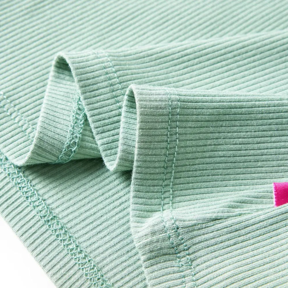 vidaXL Camiseta infantil manga larga cuello alto color oscuro 128 Menta Outlet