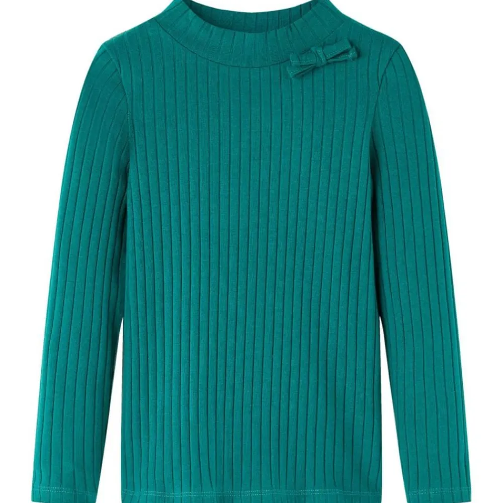 vidaXL Camiseta infantil manga larga de punto elástico 104 Verde oscuro Discount
