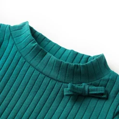 vidaXL Camiseta infantil manga larga de punto elástico 104 Verde oscuro Discount