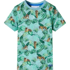 vidaXL Ropa Y Accesorios-Camiseta infantil verde claro mélange 128