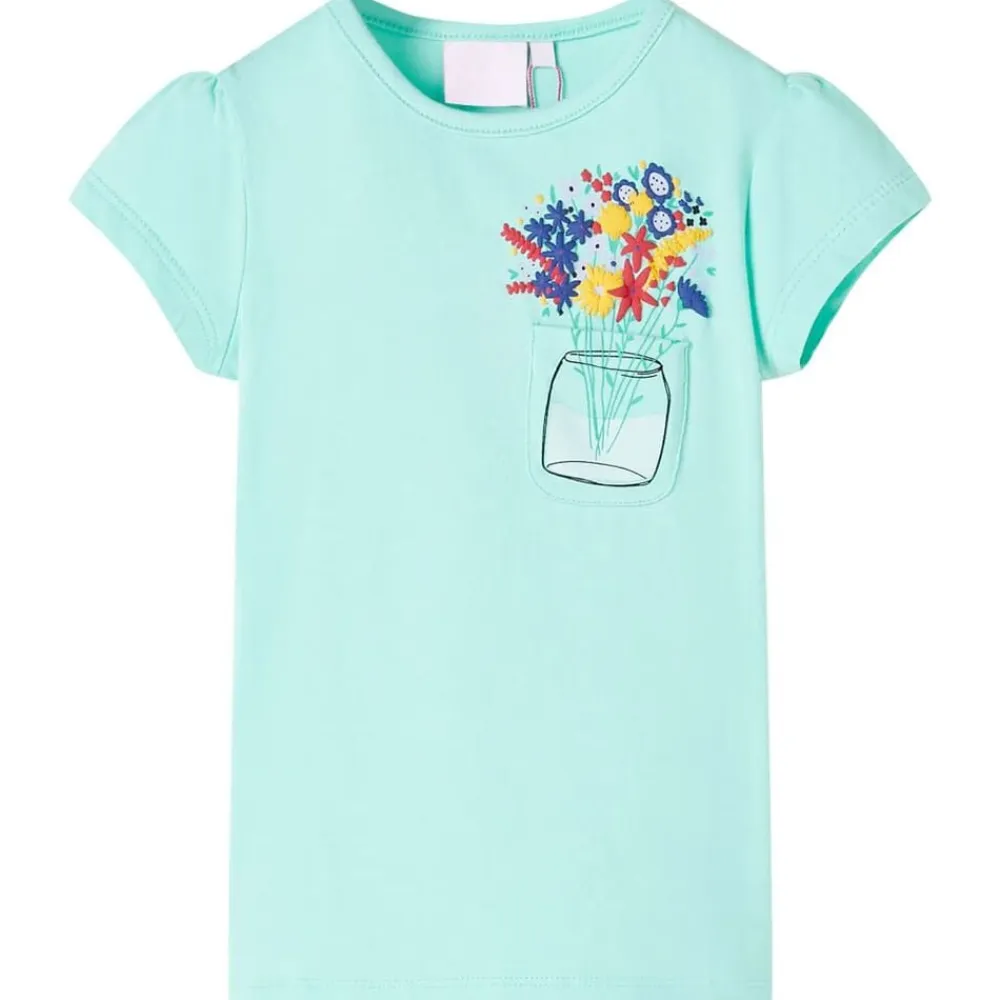 vidaXL Camiseta infantil verde claro 128 Menta Sale