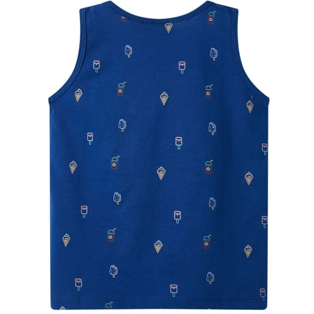 vidaXL Ropa Y Accesorios-Camiseta sin mangas infantil azul oscuro 128