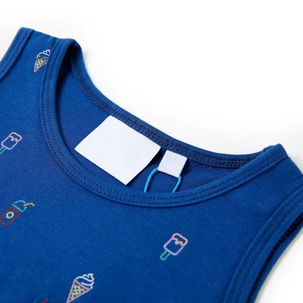 vidaXL Ropa Y Accesorios-Camiseta sin mangas infantil azul oscuro 128