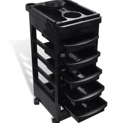 vidaXL Salud Y Belleza-Carrito de plástico con ruedas para peluquerías