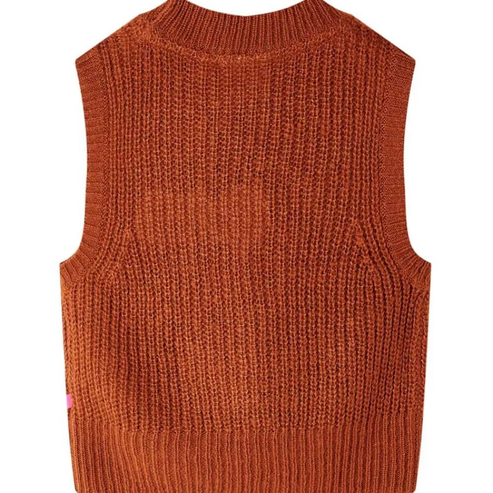 vidaXL Ropa Y Accesorios-Chaleco infantil de punto color coñac 92