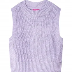 vidaXL Ropa Y Accesorios-Chaleco infantil de punto color lila claro 92