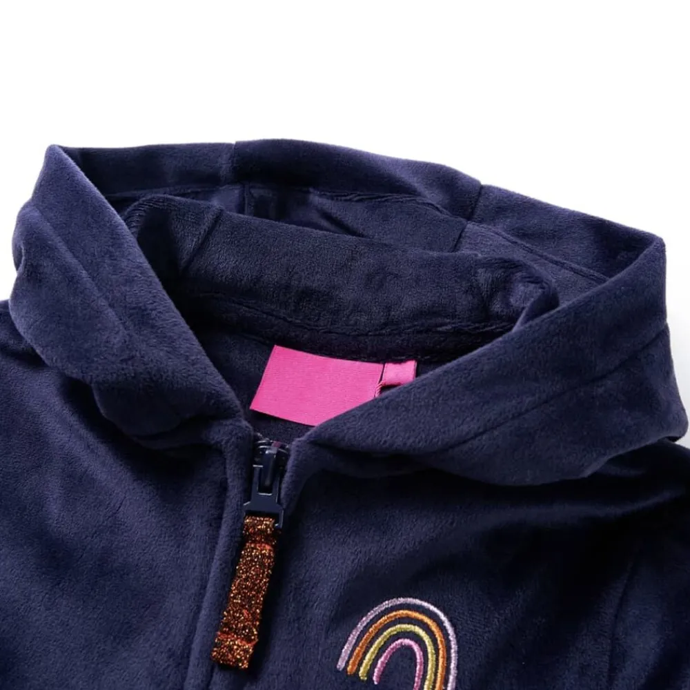 vidaXL Ropa Y Accesorios-Chaqueta infantil con capucha azul marino 92
