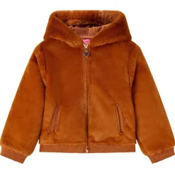 vidaXL Ropa Y Accesorios-Chaqueta infantil con capucha pelo sintético color coñac 92