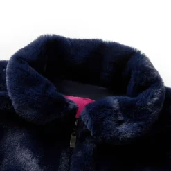 vidaXL Chaqueta infantil de cuero sintético 92 Azul marino Best