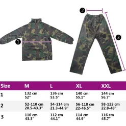 vidaXL Ropa Y Accesorios-Chubasquero impermeable pantalón sudadera hombre camuflaje M