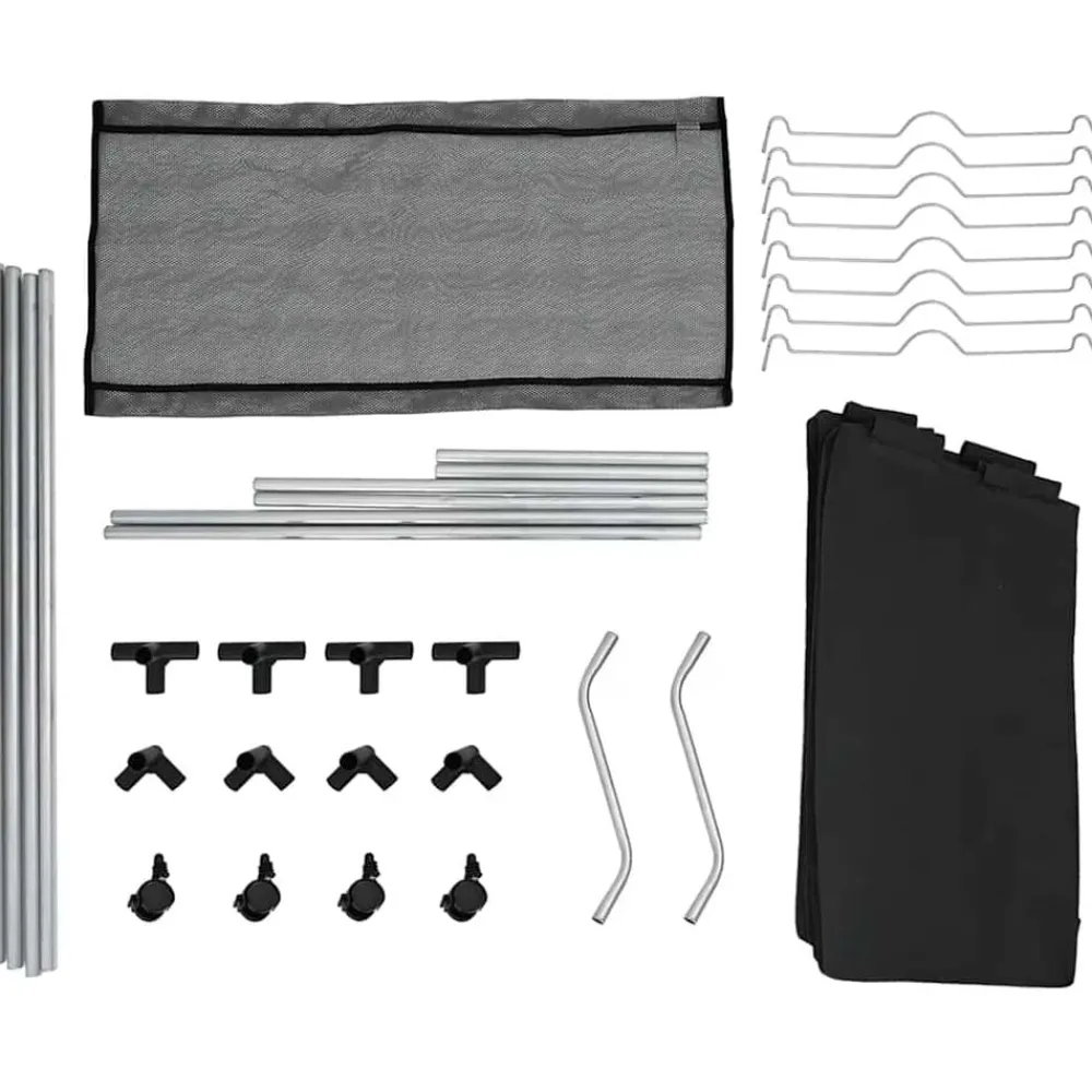 vidaXL Productos Del Hogar-Clasificador de lavandería con 4 bolsas de color gris