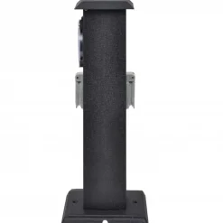 vidaXL Suministros Eléctricos-Columna negra con enchufe y temporizador para el jardín