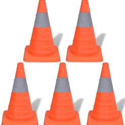 vidaXL Avisos-Conos de tráfico desplegables 42cm (5 unidades)