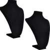 vidaXL Salud Y Belleza-Expositor De Joyas En Forma De Busto Negro - 2Piezas - 23X11,5X30cm