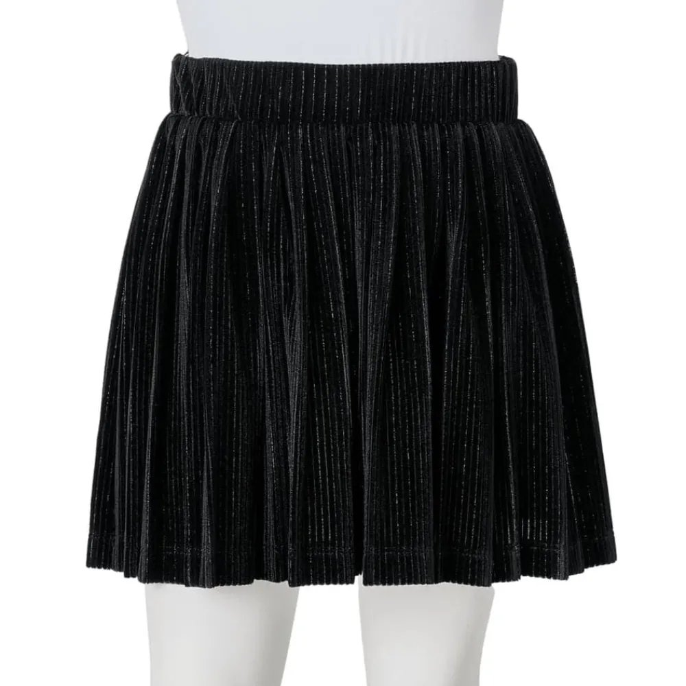 vidaXL Ropa Y Accesorios-Falda plisada infantil lúrex negro 92