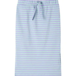 vidaXL Falda recta infantil con rayas brillante 116 Menta Clearance