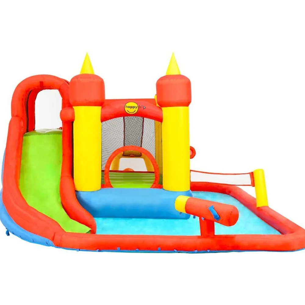 Happy Hop Castillo hinchable con tobogán y piscina 410x385x220 cm