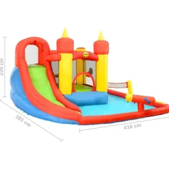 Happy Hop Castillo hinchable con tobogán y piscina 410x385x220 cm