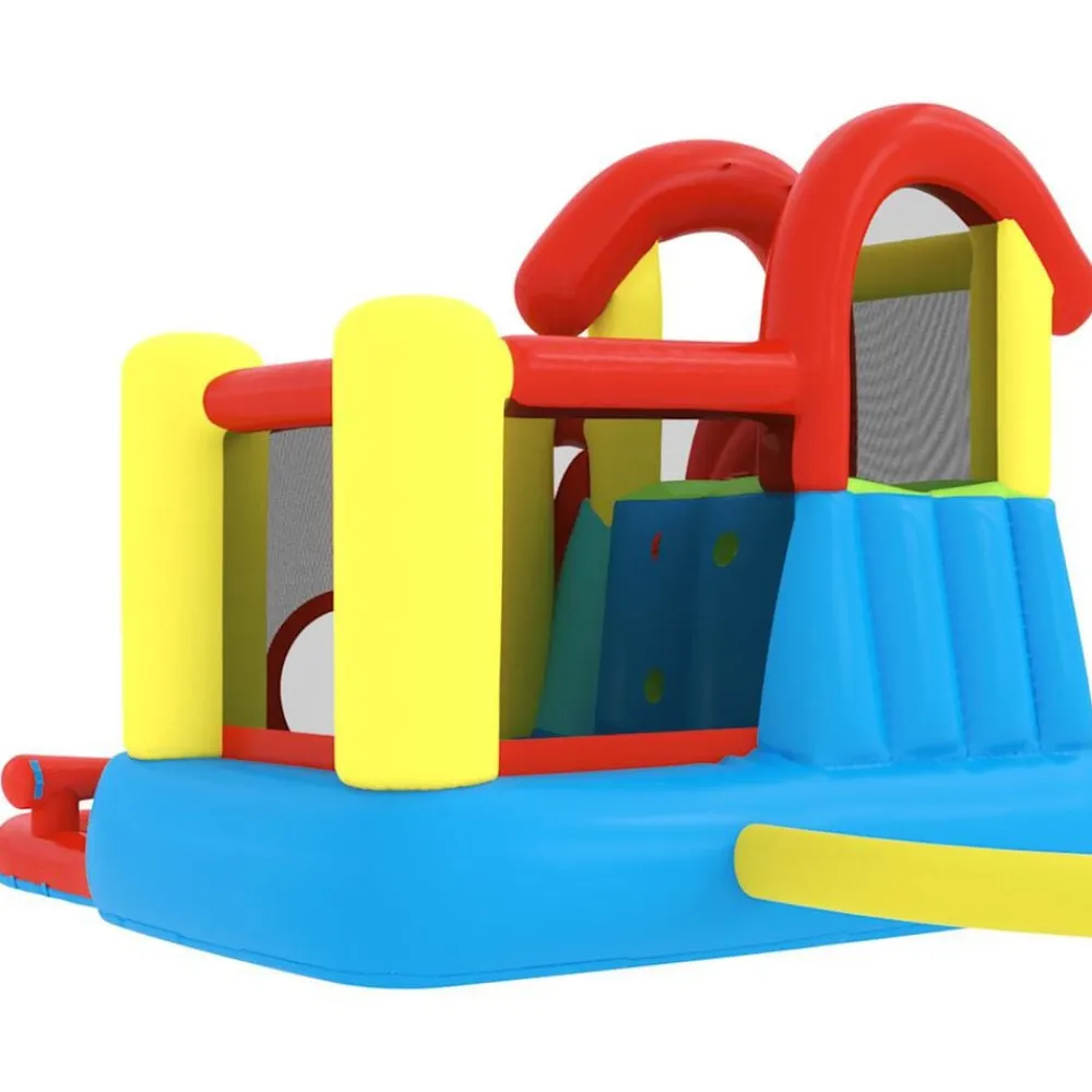 Happy Hop Estructuras Para Juegos Al Aire Libre-Castillo hinchable con tobogán y piscina 280x319x211 cm