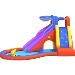Happy Hop Estructuras Para Juegos Al Aire Libre-Tobogán de agua inflable con piscina PVC 450x320x240 cm