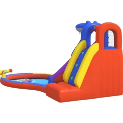 Happy Hop Estructuras Para Juegos Al Aire Libre-Tobogán de agua inflable con piscina PVC 450x320x240 cm