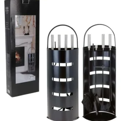 Home&Styling Conjunto de accesorios para chimenea metal negro Discount