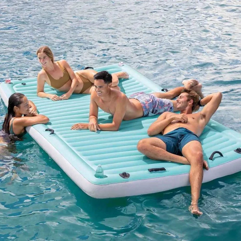 INTEX Piscina Y Spa-Colchoneta de piscina inflable vinilo azul 310x183 cm