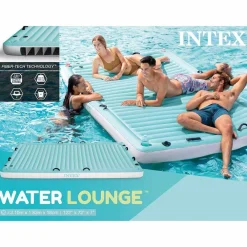 INTEX Piscina Y Spa-Colchoneta de piscina inflable vinilo azul 310x183 cm