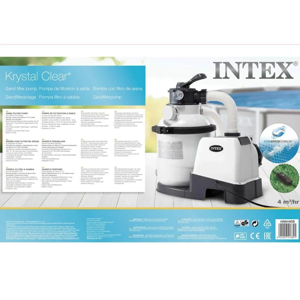 INTEX Piscina Y Spa-Filtro de arena Krystal Clear 26644GS 4,5 m³/h