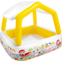 INTEX Piscina Y Spa-Piscina hinchable con parasol 157x157x122 cm