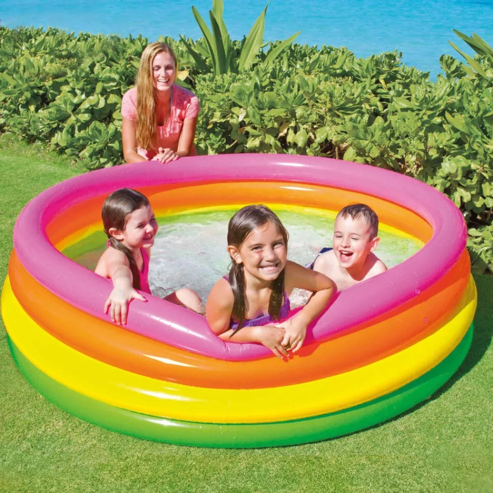 INTEX Piscina Y Spa-Piscina inflable con 4 anillos Sunset 168x46 cm
