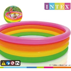 INTEX Piscina Y Spa-Piscina inflable con 4 anillos Sunset 168x46 cm