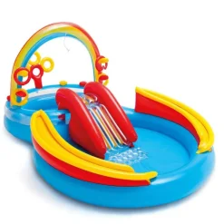 INTEX Piscina Y Spa-Piscina inflable Rainbow Ring Play Center 297x193x135 cm