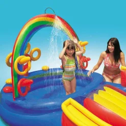 INTEX Piscina Y Spa-Piscina inflable Rainbow Ring Play Center 297x193x135 cm
