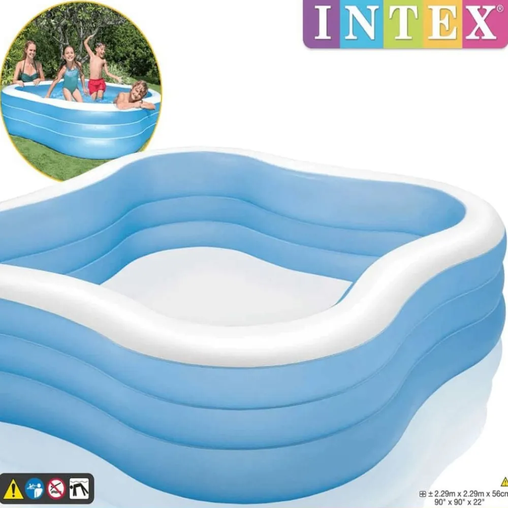 INTEX Piscina Y Spa-Piscina Swim Center Beach Wave 229x229x56 cm 57495NP