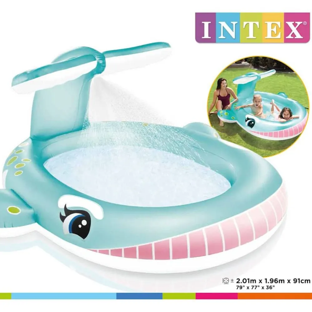 INTEX Piscina Whale Spray 201x196x91 cm Best