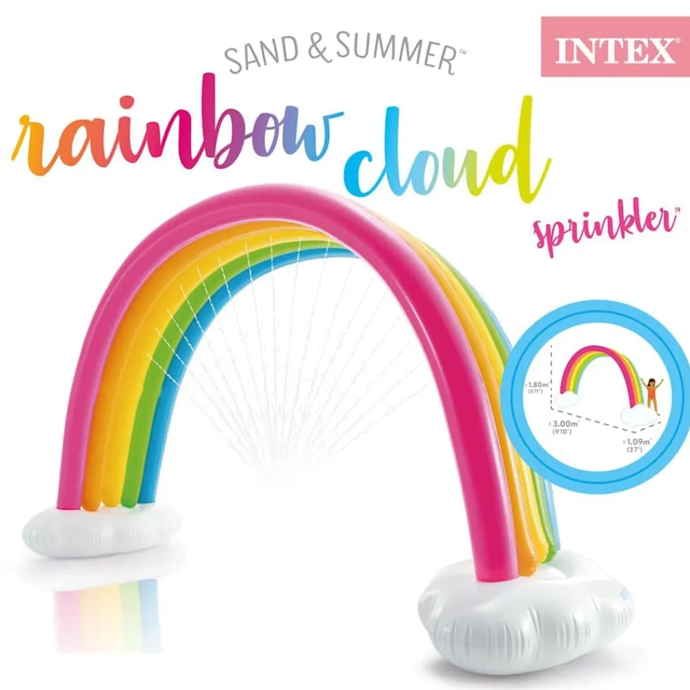 INTEX Rociador arco iris y nube multicolor 300x109x180 cm Hot