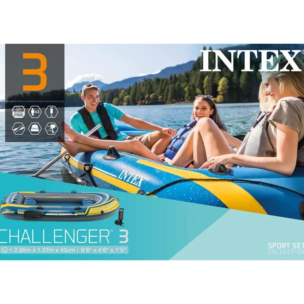 INTEX Set barca inflable con remos y bomba Challenger 3 68370NP Outlet