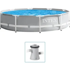 INTEX Set de piscina estructura de prisma calidad superior 305x76 cm