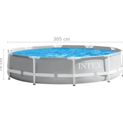 INTEX Set de piscina estructura de prisma calidad superior 305x76 cm