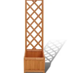 vidaXL Jardín-Jardinera de madera enrejada, 40 x 30 x 135 cm
