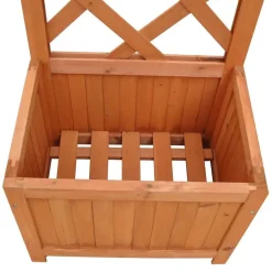 vidaXL Jardín-Jardinera de madera enrejada, 40 x 30 x 135 cm