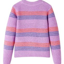 vidaXL Ropa Y Accesorios-Jersey de punto infantil con rayas color lila y rosa 92