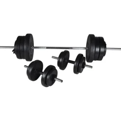 vidaXL Juego de barras + 2 mancuernas 60,5kg Online