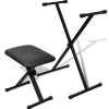 vidaXL Juego de taburete y soporte ajustable para teclado Online