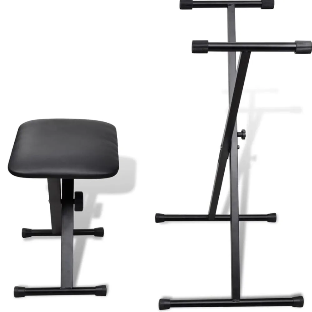 vidaXL Juego de taburete y soporte ajustable para teclado Online