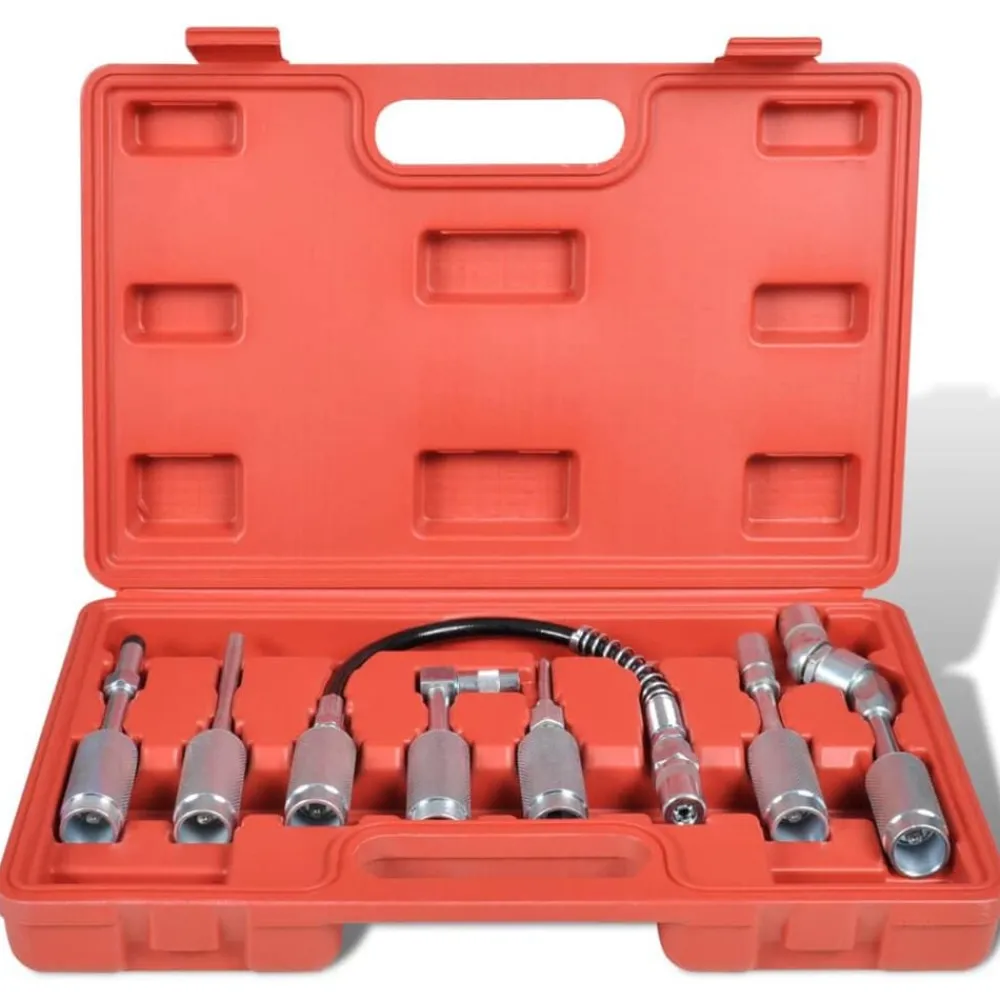 vidaXL Kit de set de Pistola de grasa Adaptador de Surtida herramienta Outlet