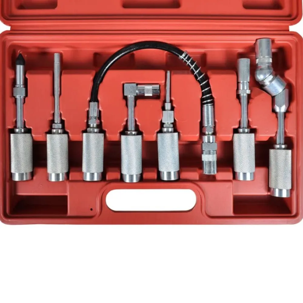 vidaXL Kit de set de Pistola de grasa Adaptador de Surtida herramienta Outlet