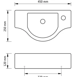 vidaXL Lavabo de cerámica con agujero para grifo Blanco Sale